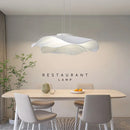 Axyaa Nordic Fabric LED Ceiling Light Bedroom Chandelier, White Minimalist Home Decor Lamp