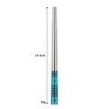 Axyaa Stainless Steel & Wooden Chopsticks Set for Dining