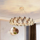 Axyaa Mid Century Square Crystal Chandelier LED Pendant Lamp for Home Décoration