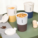 Axyaa Double Wall Travel Coffee Cup with Lid - Portable Wheat Straw Material