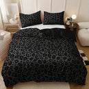 Axyaa Dark Leopard Print Duvet Cover Set (3 Pieces)