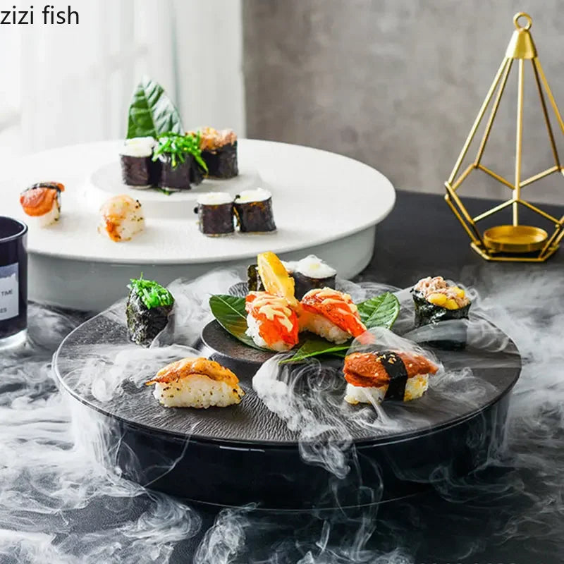 Axya Ceramic Solid Color Sushi Plate Set of 4