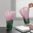 Axyaa Pink Gradient Glass Vase Hydroponic Terrarium Home Decoration Flower Arrangement