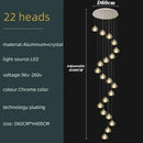 Axyaa Crystal LED Ceiling Chandelier Spiral Lamp for Home Decor