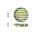 Axyaa Hand-Drawn Green Stripe Ceramic Coffee Cup with Breakfast Plate - Creative Tea Mug