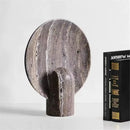 Axyaa Stone Table Lamp Brown Resin Minimalist Luxury Lighting for Living Room and Bedroom