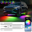 Axyaa RGB LED Strip Under Car Neon Light, BT App Control, Waterproof, 6PCS, 12V