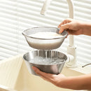 Axyaa Stainless Steel Drain Basket Set for Kitchen Straining and Washing