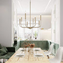 Axya Gold and Black Candle Chandelier - Modern Retro Ceiling Lighting