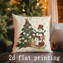 Axyaa Christmas Tree & Snowman Pillow Covers - Sofa, Bedroom, Car Decor