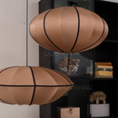 Axyaa Danish Pendant Light: Rustic Fabric Ufo Lampshade for Living Room & Dining Room