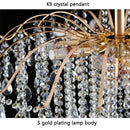 Axyaa K9 Crystal LED Chandelier Ceiling Light Luxury Pendant Interior Lamp