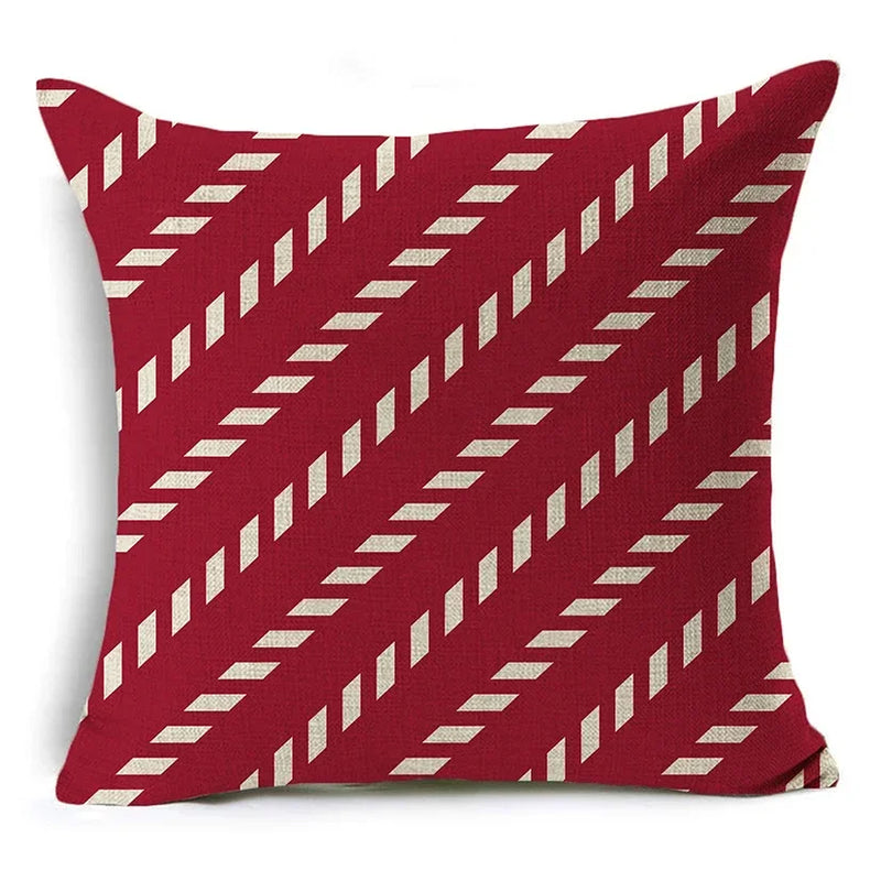 Geometric Linen Seat Cover 45x45cm for Home Decor - Axyaa