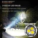 Axya Rechargeable LED Flashlight 18350 Super Bright Torch Waterproof for Camping
