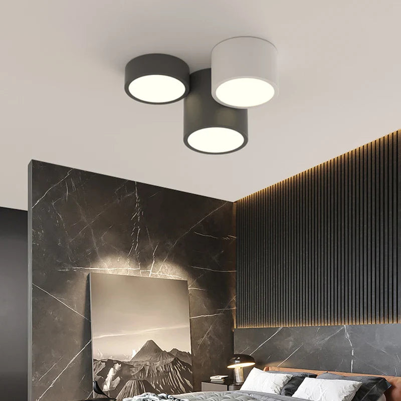 Axyaa Geometric Chandelier - Luxe Modern Black & White Bedroom Lamp