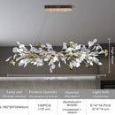 Axyaa Ginkgo Leaf Chandeliers - Elegant LED Lighting for Villa Dining Room