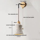 Axyaa Pull Chain LED Wall Sconce - Nordic Modern Cement Mirror Light