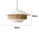 Axyaa Wabi-sabi Hemp Rope Pendant Light for Living Room, Hand-woven Chandelier Lighting