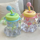 Axyaa Cat Claws Straw Water Bottle - Large Capacity Portable Sippy Cup