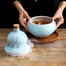 Axyaa Fusion Chinese Tableware Set with Dry Ice Gourd Plate