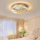 Axyaa Oval Crystal Dimmable Ceiling Chandelier for Villa Bedroom Dining Room