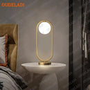 Axyaa Frosted Glass Ball Table Lamp Gold Silver Brass Black Study Bedroom Lighting