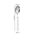 Axyaa Pearl Byen Ceramic Handle Cutlery Spoon Fork Set