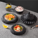 Axyaa Meteorite Texture Dining Plate Set for Sushi, BBQ, Japanese Cuisine & Desserts