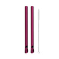 Axyaa Stainless Steel Straw Spoon Set with Brush - Durable, Reusable, & Stylish