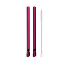 Axyaa Stainless Steel Straw Spoon Set with Brush - Durable, Reusable, & Stylish