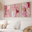 Axyaa Abstract Pink Peony Flower Canvas Print for Modern Home Decor