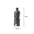 Axyaa Feather Gray Gold Pattern Vase: Chic Porcelain Home Decor Accessory