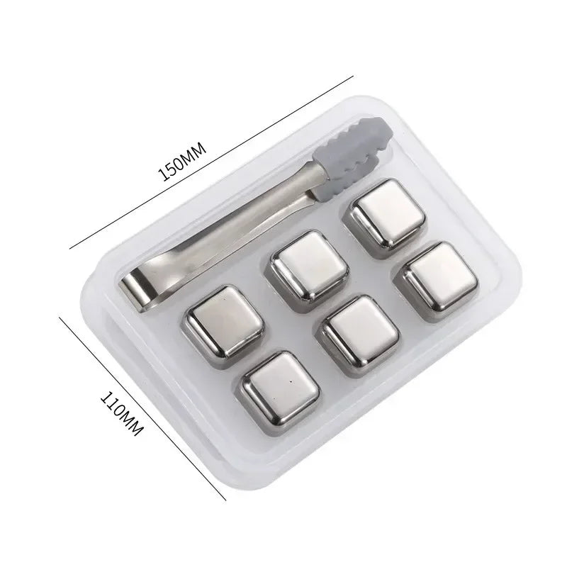 Axyaa Stainless Steel Ice Stones for Quick-freezing Beverages Cooling