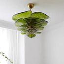 Axyaa Glass Lotus Leaf Ceiling Chandeliers LED Pendant Lights for Home & Hospitality