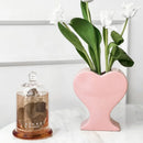 Axyaa Heart-shaped Pink Hearts Ceramic Vase: Home Decoration Flower Arrangement Ornaments