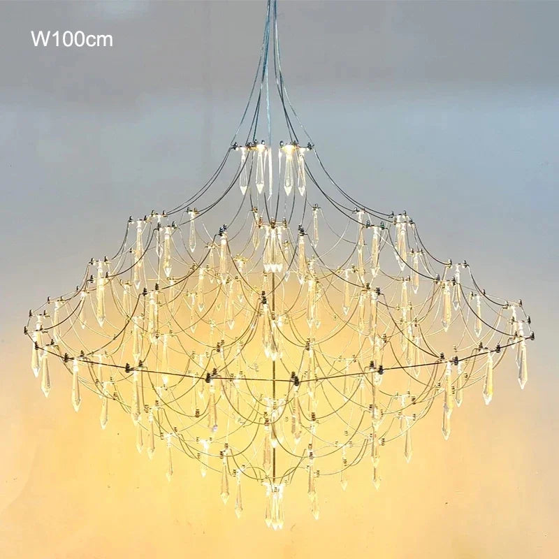 Axyaa Firefly Crystal Ceiling Chandelier Light for Living Dining Bedroom