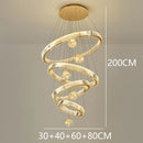 Axyaa Crystal Chandelier Stair Pendant Living Room Interior Lighting