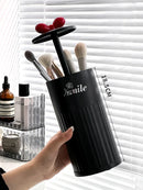 Axyaa Cosmetics & Makeup Organizer with Lid: Multi-functional Brush & Lipstick Holder