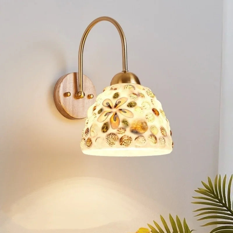 Axyaa Shells Resin LED Wall Lamp for Home Decor and Interior Design