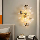 Axyaa Gold Branches Chandelier with Porcelain Leaves for Living Room and Bedroom