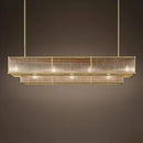 Axyaa Golden Crystal LED Chandelier Luxe Round Pendant Light for Home