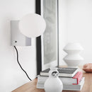 Axyaa Small Black Chrome Wall Sconce with White Glass Shade