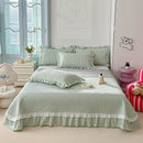 Axyaa Kapok Twill Bed Cover Set with Lace Trim and Pillowcases