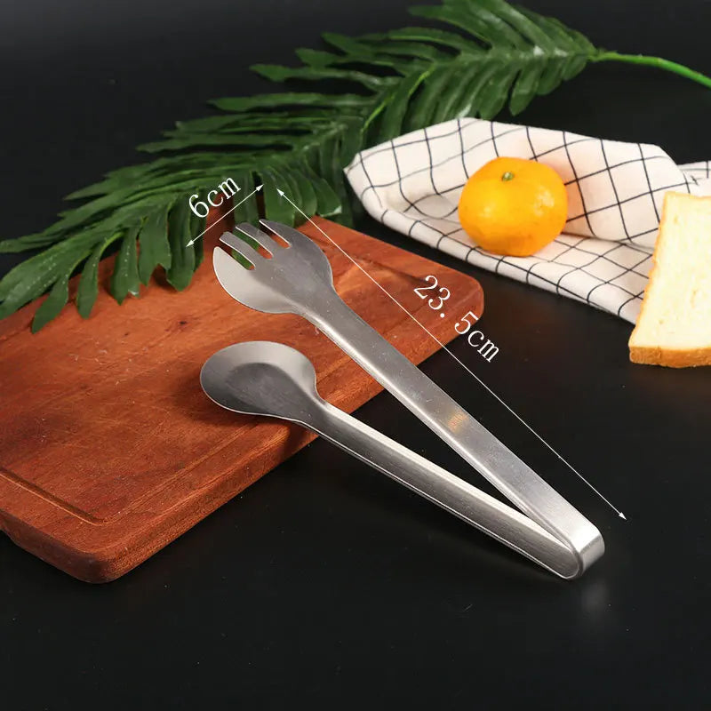 Axyaa Stainless Steel Food Tongs - Multi-Use Nonstick Clamp for Home Kitchen