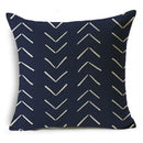 Axyaa Blue Texture Print Linen Cushion Case for Living Room Sofa - 40cm/45cm/50cm