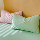 Axyaa Pink Plaid Bedding Set 2025 - Twin/Full/Queen Size - Girls Bed Sheet Set