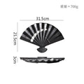 Axyaa Fan Shaped Ceramic Plate: Retro Sushi, Dessert, Dim Sum, Molecular Cuisine Tableware
