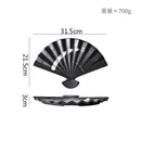 Axyaa Fan Shaped Ceramic Plate: Retro Sushi, Dessert, Dim Sum, Molecular Cuisine Tableware