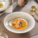 Axya Electroplated Ceramic Dinner Soup Dessert Pasta Snack Plates - Restaurant Special Tableware