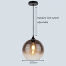 Axyaa Nordic Glass Bubble Pendant Light - Retro Industrial E27 Lamp for Home, Kitchen, Cafe
